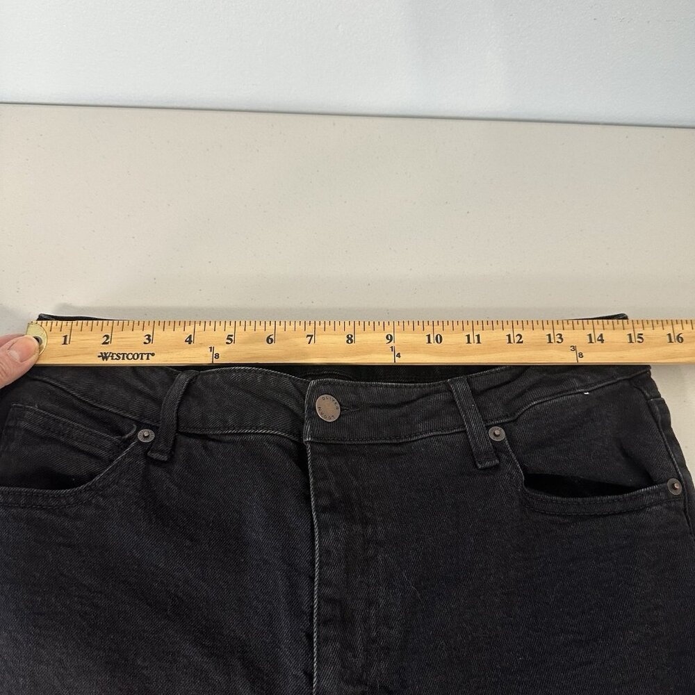 Oliver Logan Jeans Size 31 Black Denim Wide Leg Crop Raw Hem - Picture 6 of 10